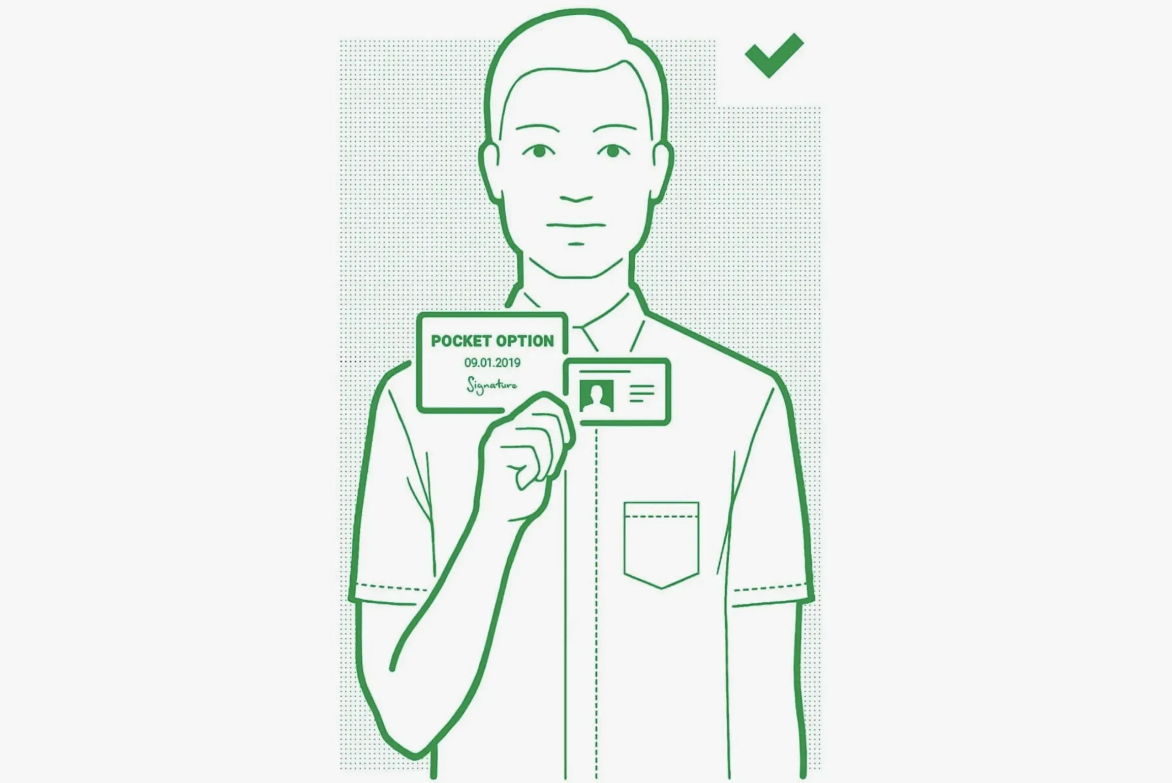 example of verification form — selfie with passport