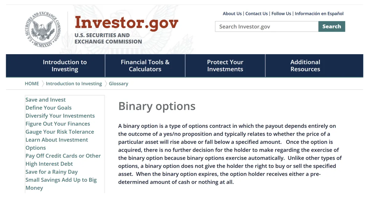 Появление бинарных опционов, история