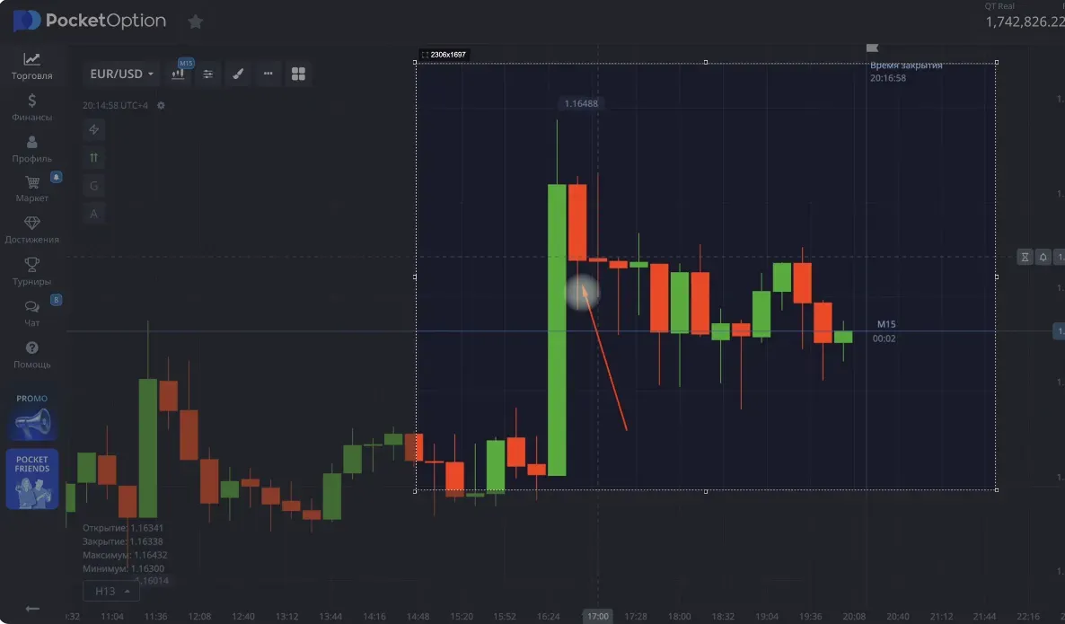 example of a “saw” — directionless market